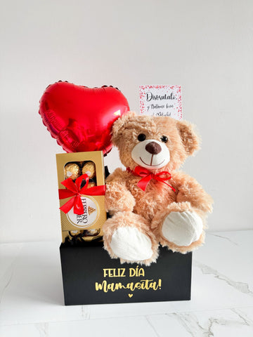 ARREGLO PELUCHE, GLOBO Y BOMBONES