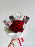 Ramo de 10 rosas + 4 fotos