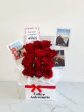 Ramo de Rosas con fotos estilo polaroid