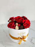Box de fresas con rosas