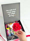 Caja Sorpresa Flork chocolates venezolanos con rosa