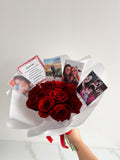 Ramo de 10 rosas + 4 fotos
